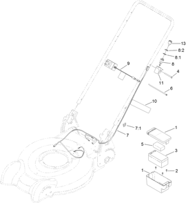 Battery And Electric Start Assembly Diagram and Parts List for 10634 (314000001 - 314999999)(2014) Lawn Boy Lawn Mower